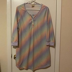 Lillianne 3/4 Sleeve Tunic - Size 1x - Pastel Rainbow